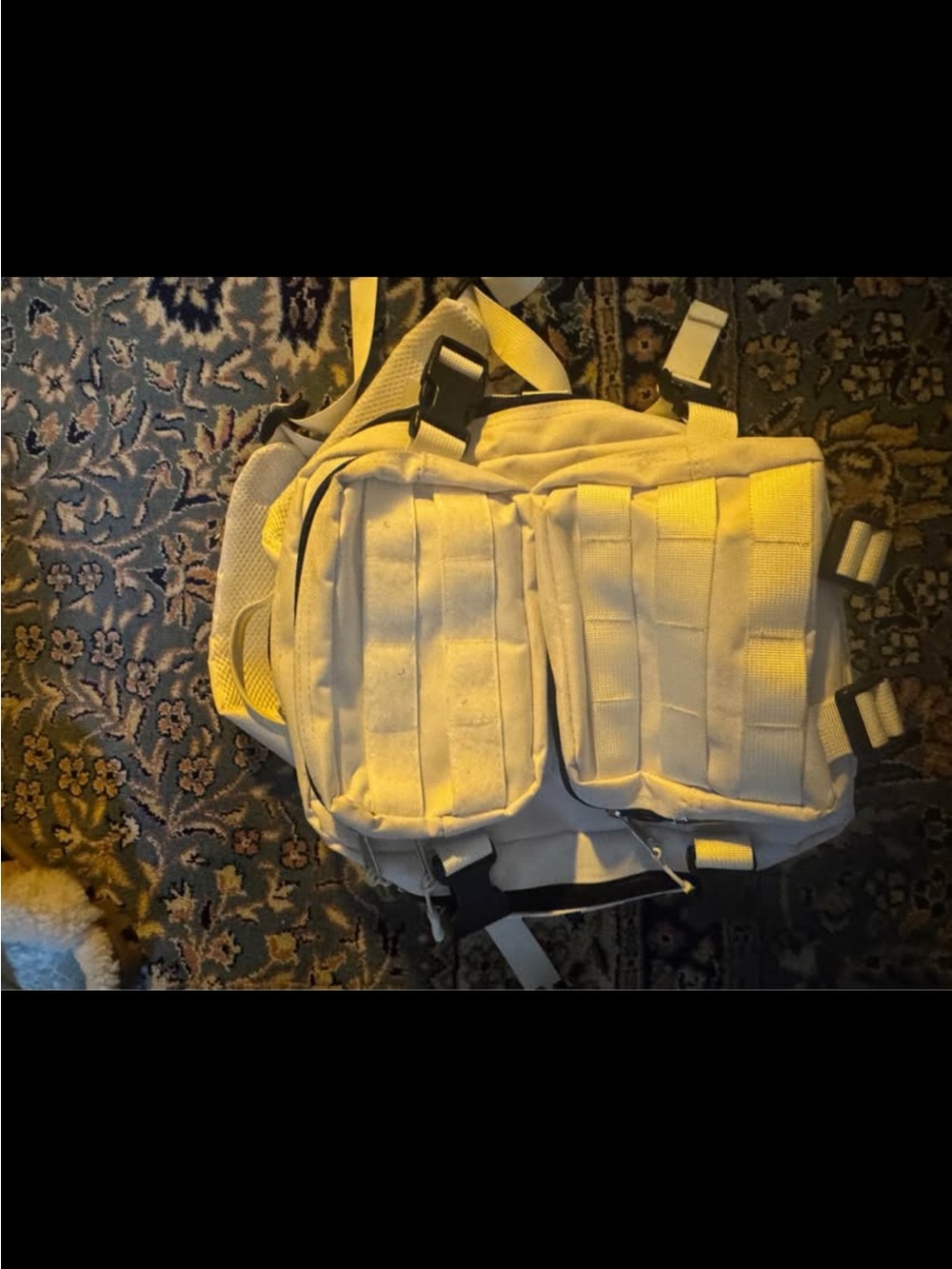 Mini White Tactical Canva Backpack